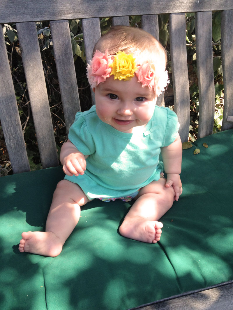 baby A already had her flower crown ready.