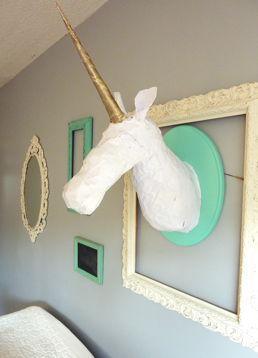 diy paper maché unicorn head