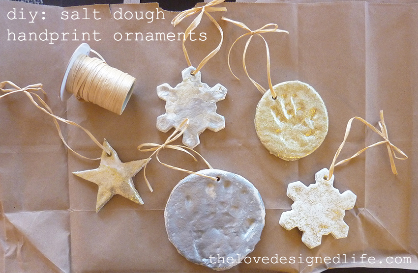 diy salt dough handprint ornaments