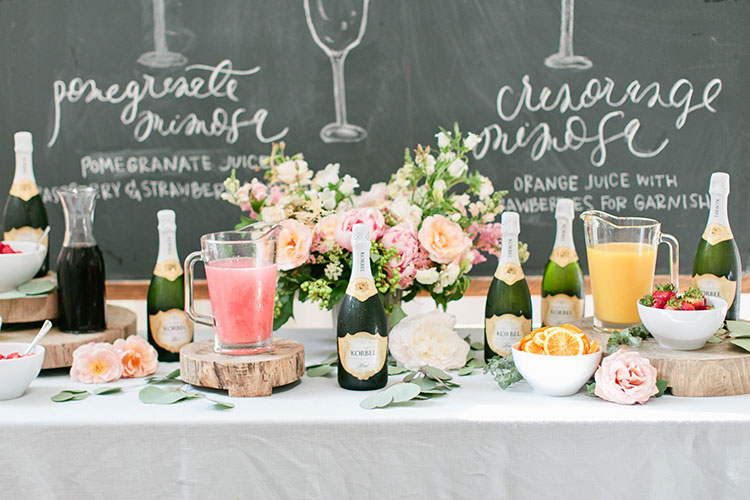 mimosa bar at The School of Styling LA | photo: Love, the Nelsons | the love designed life