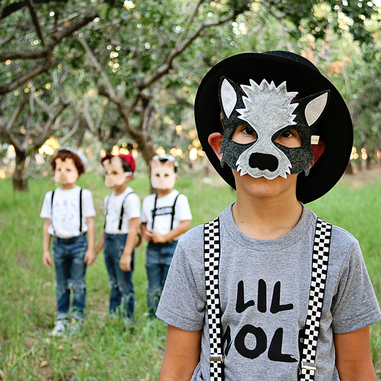 the big bad wolf and the three little pigs with opposite of far play masks | the love designed life