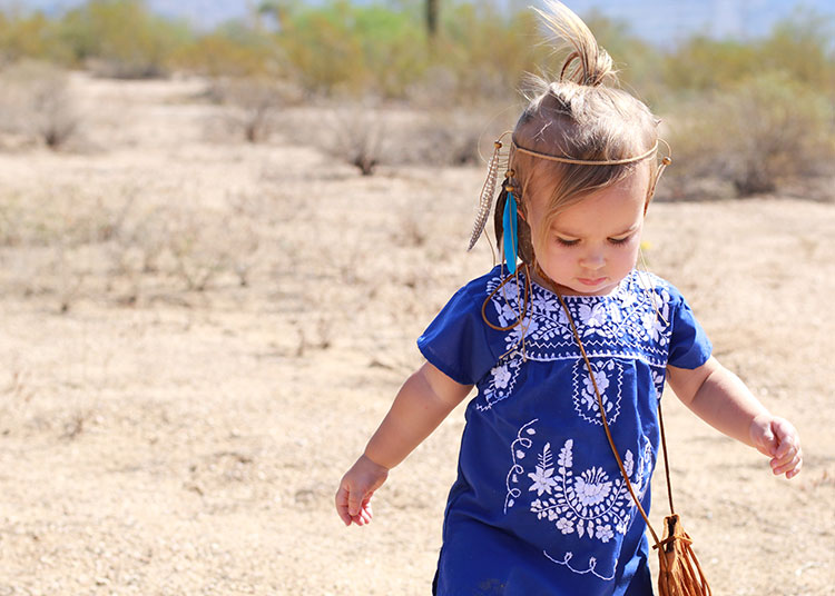 super cute mini boho blue embroidered mexican dress | delmex embroidered blouses for mommy + me | the love designed life