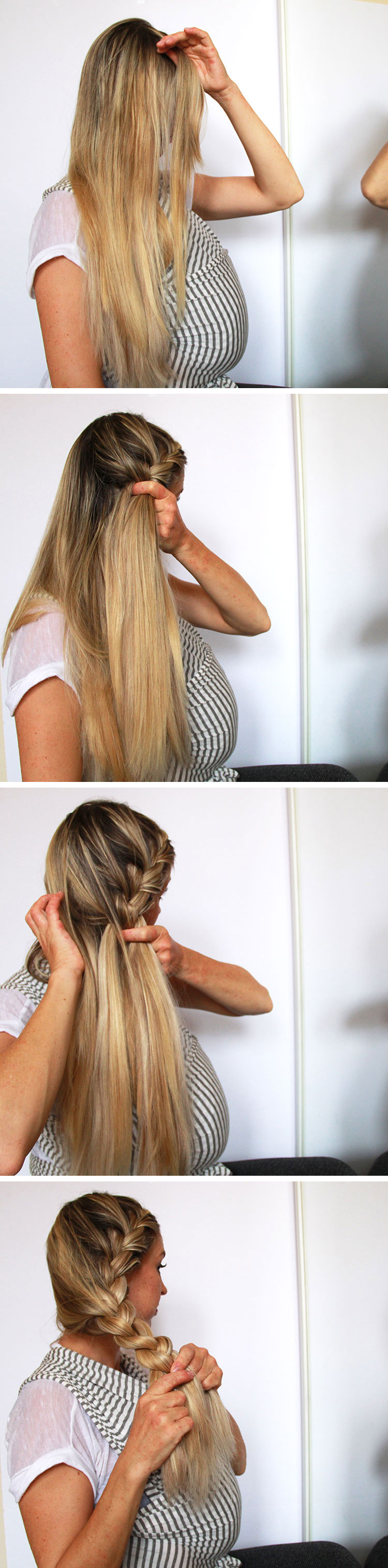 how to do a super chunky side french braid | the love designed life