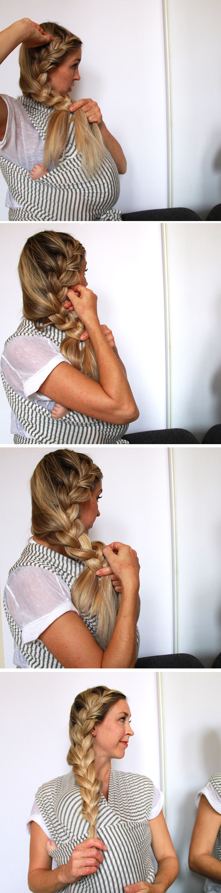 how to do a super chunky side french braid | the love designed life