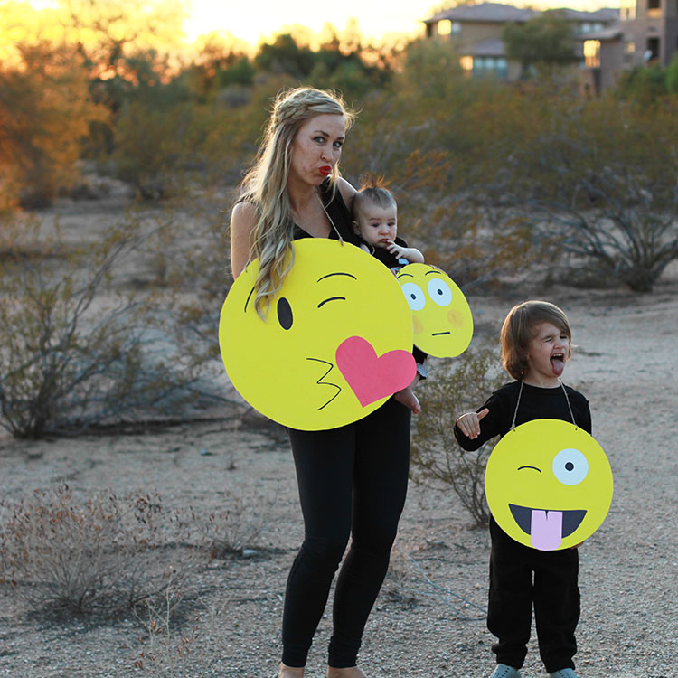 easy diy emoji halloween costumes for the whole family | the love designed life