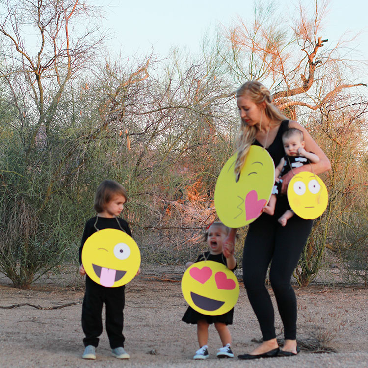 easy diy emoji halloween costumes for the whole family | the love designed life