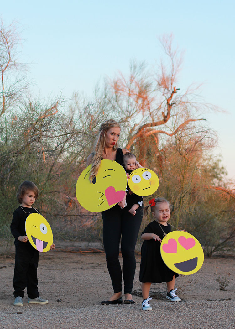 easy diy emoji halloween costumes for the whole family | the love designed life