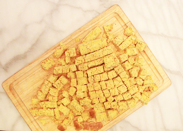 homemade vegan + gluten free cornbread for stuffing crumbs | the love designed life