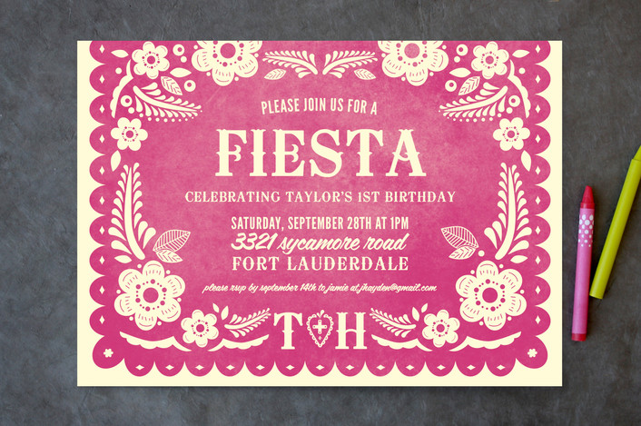 cute fiesta papel picado inspired invite by minted.com | the love designed life