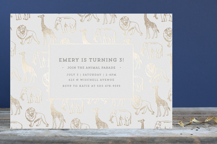 minted gold foil animal invitations | the love designed life