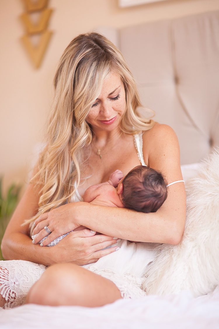 breastfeeding in the lace galloon bra from free people | the love designed life