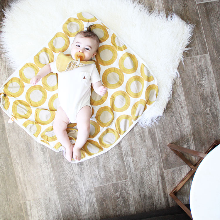 sweet baby boy and softest freckle baby blanket + bib with a paci leash! | the love designed life