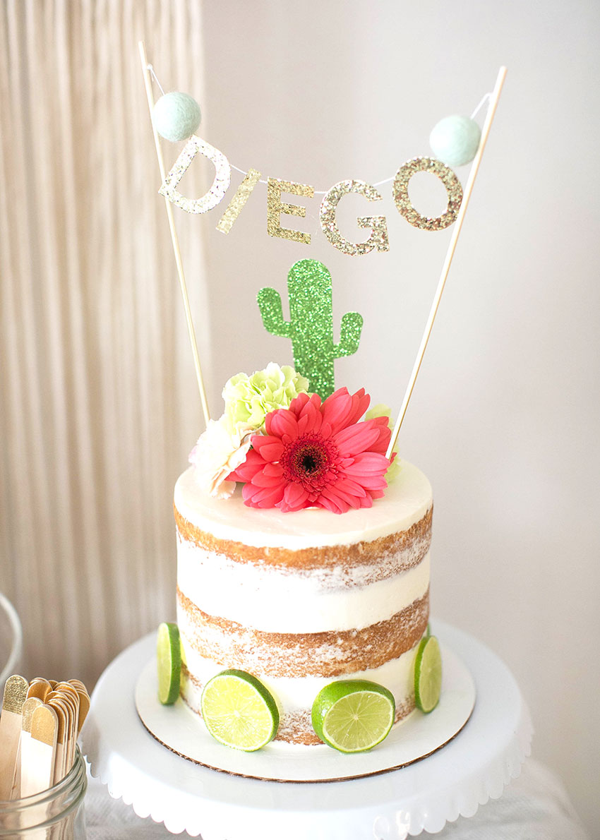 modern fiesta naked cake margarita + sangria bar for diego's first fiesta | created by: the love designed life | pc: dream photography studio
