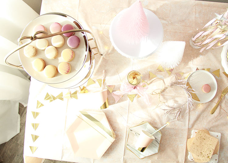 the pastel treats + decor with gold accents are so cute! | thelovedesignedlife.com