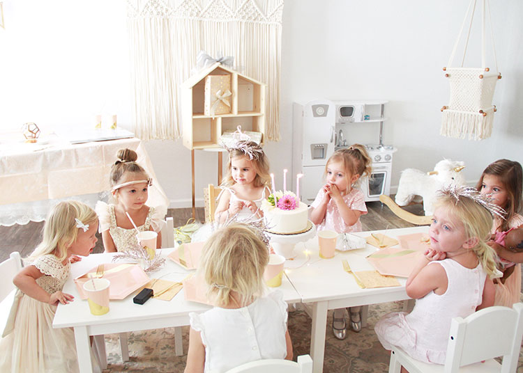 all the princess friends singing happy birthday and enjoying their treats | thelovedeisgnedlife.com