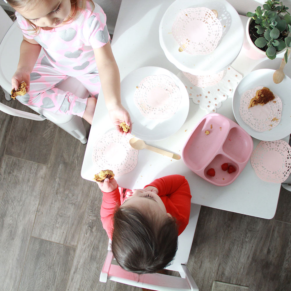 sharing their valentine's day breakfast