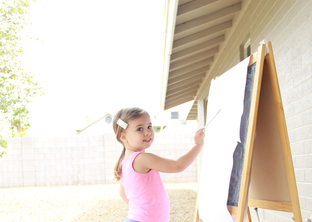 my little aritste, helping me paint | thelovedesignedlife.com