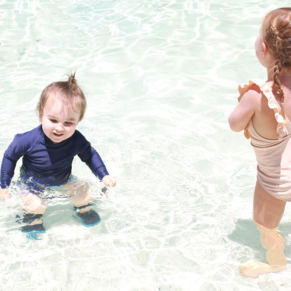 my babies swimming at the river ranch water park | thelovedesignedlife.com