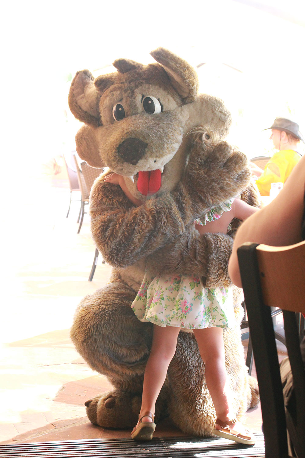 so excited to meet the resort mascot, yote the coyote | thelovedesighnedlife.com