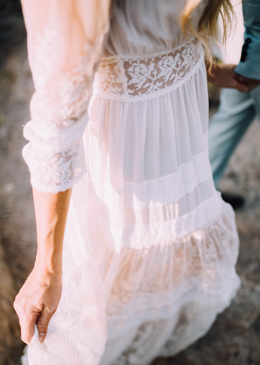 details of this the gorgeous boho wedding dress by spell from our 10 year anniversary photo session | thelovedesignedlife.com