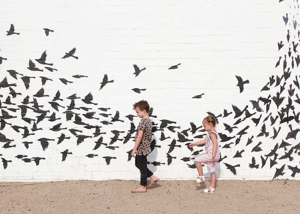 follow the leader. weekending with these two and their comfy kid mini style rompers | thelovedesignedlife.com