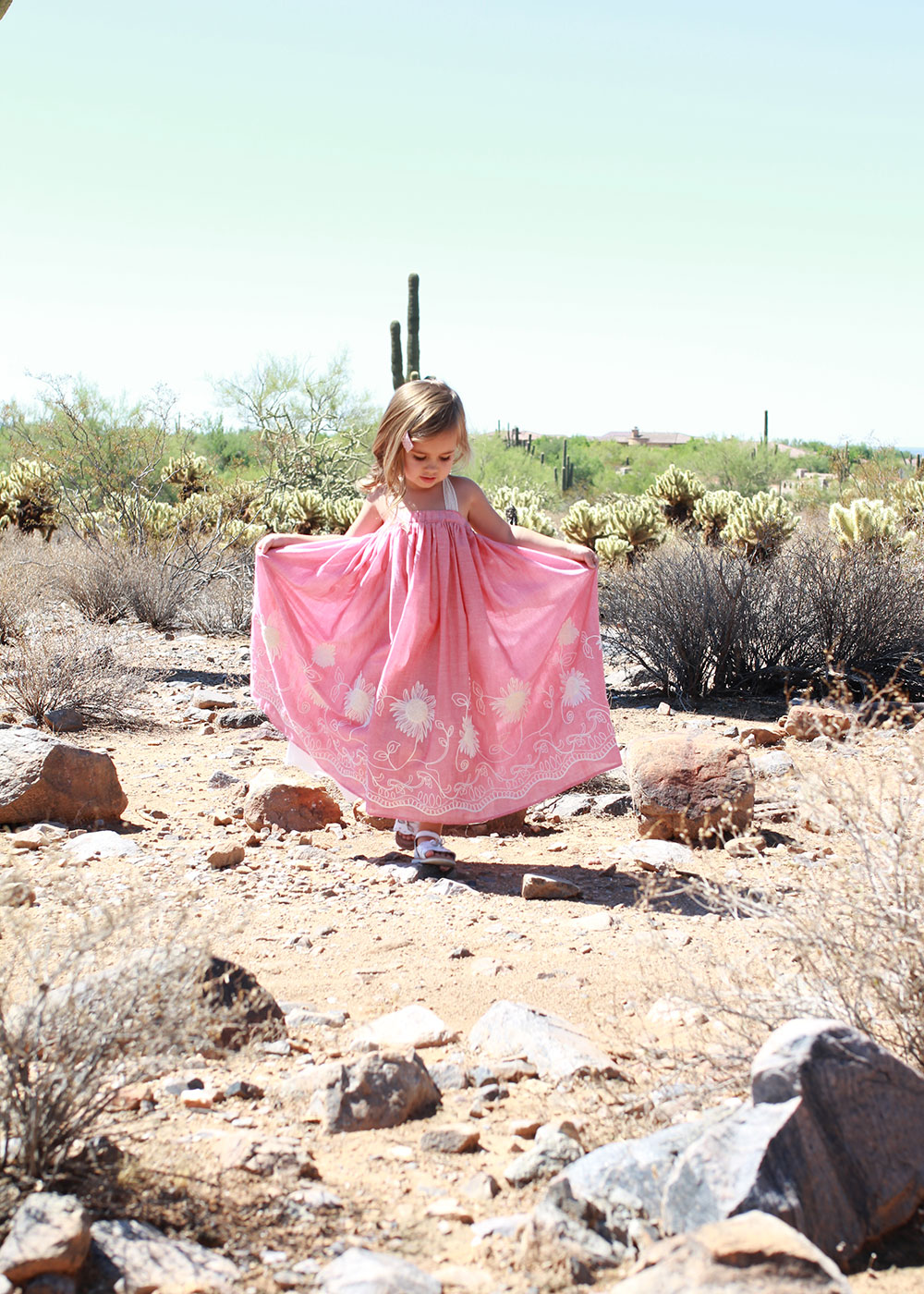 sweet girl in her gorgeous embroidered maxi dress | thelovedesignedlife.com