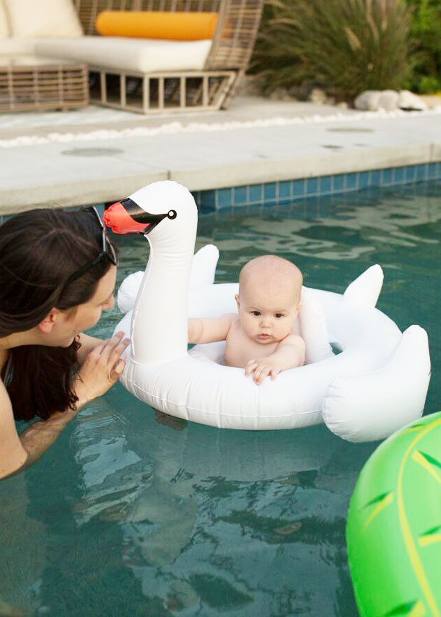 our little baby swan mascot in palm springs | thelovedesignedlife.com