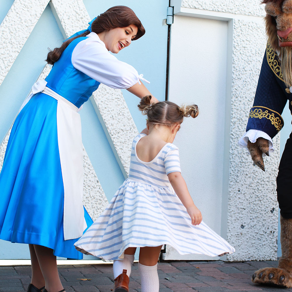 dancing with belle of beauty and the beast at disneyland | thelovedesignedlife.com