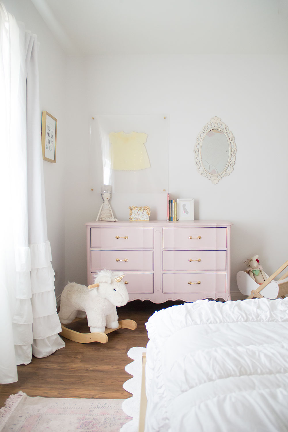 diy pastel pink dresser for a girly girl's new big girl room reveal | thelovedesignedlife.com