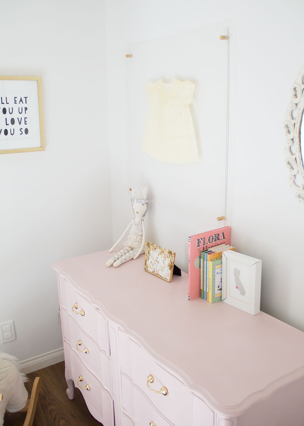 love this girly corner of her new big girl room | thelovedesignedlife.com