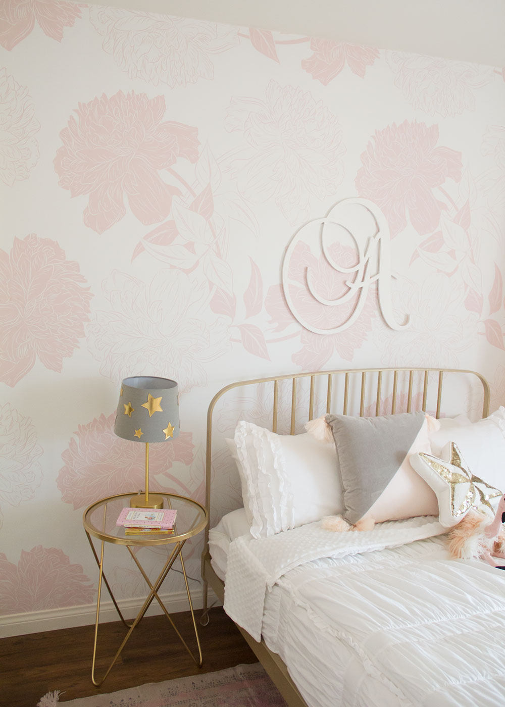 love is in the details of this pretty pink girly big girl room reveal | thelovedesignedlife.com