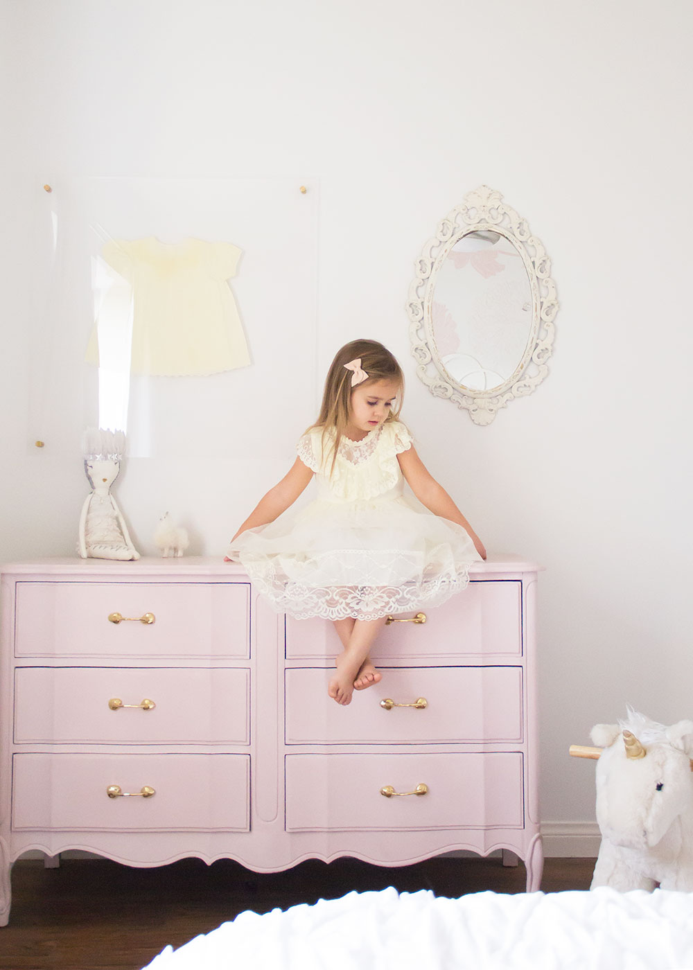 refinishing a french provencial dresser for a little girls room | thelovedesignedlife.com