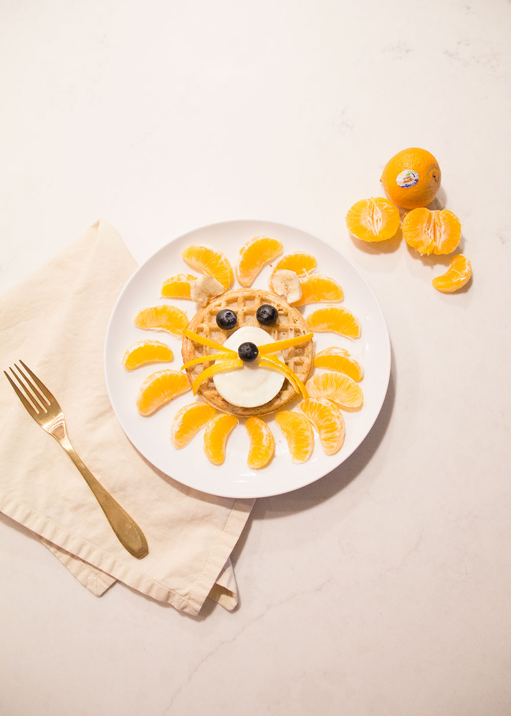 food art lion waffles for the kids' breakfast today | thelovedesignedlife.com #cuties #100daysofsunshine #sponsored