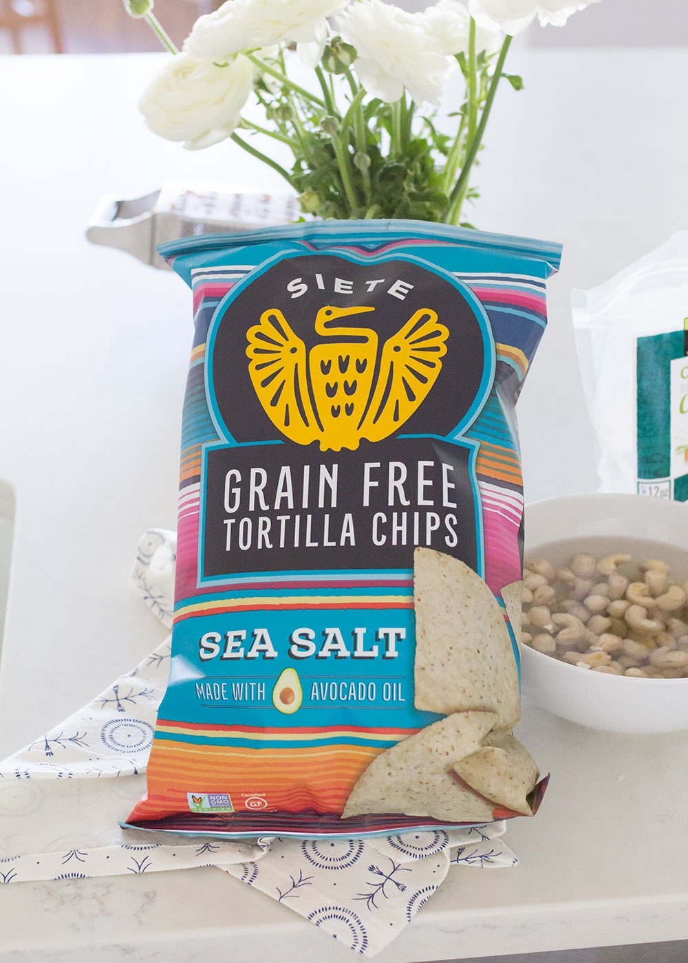 these grain free chips from siete were perfect with my clean vegan queso dip! | thelovedesignedlife.com #cleaneats #vegan #vegetarianrecipes #glutenfree