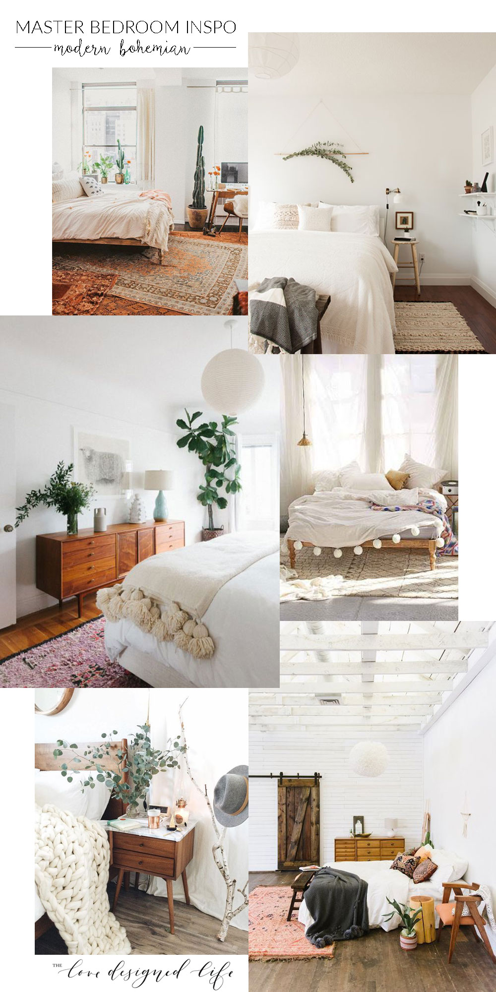 modern bohemian master bedroom inspiration | thelovedesignedlife.com #homedesign #modernbohemian #masterbedroom