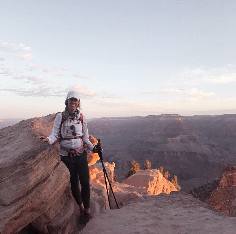 me at the start of our rim-to-rim grand canyon hike