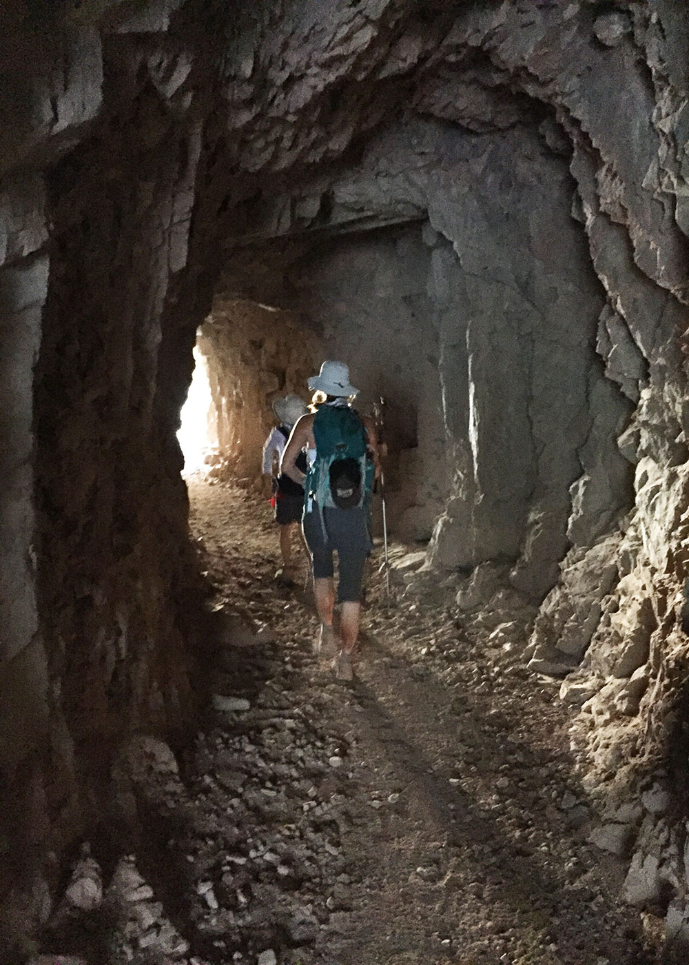 through the tunnel to the bridge over the colorado river | thelovedesignedlife.com #coloradoriver #hiking #grandcanyon