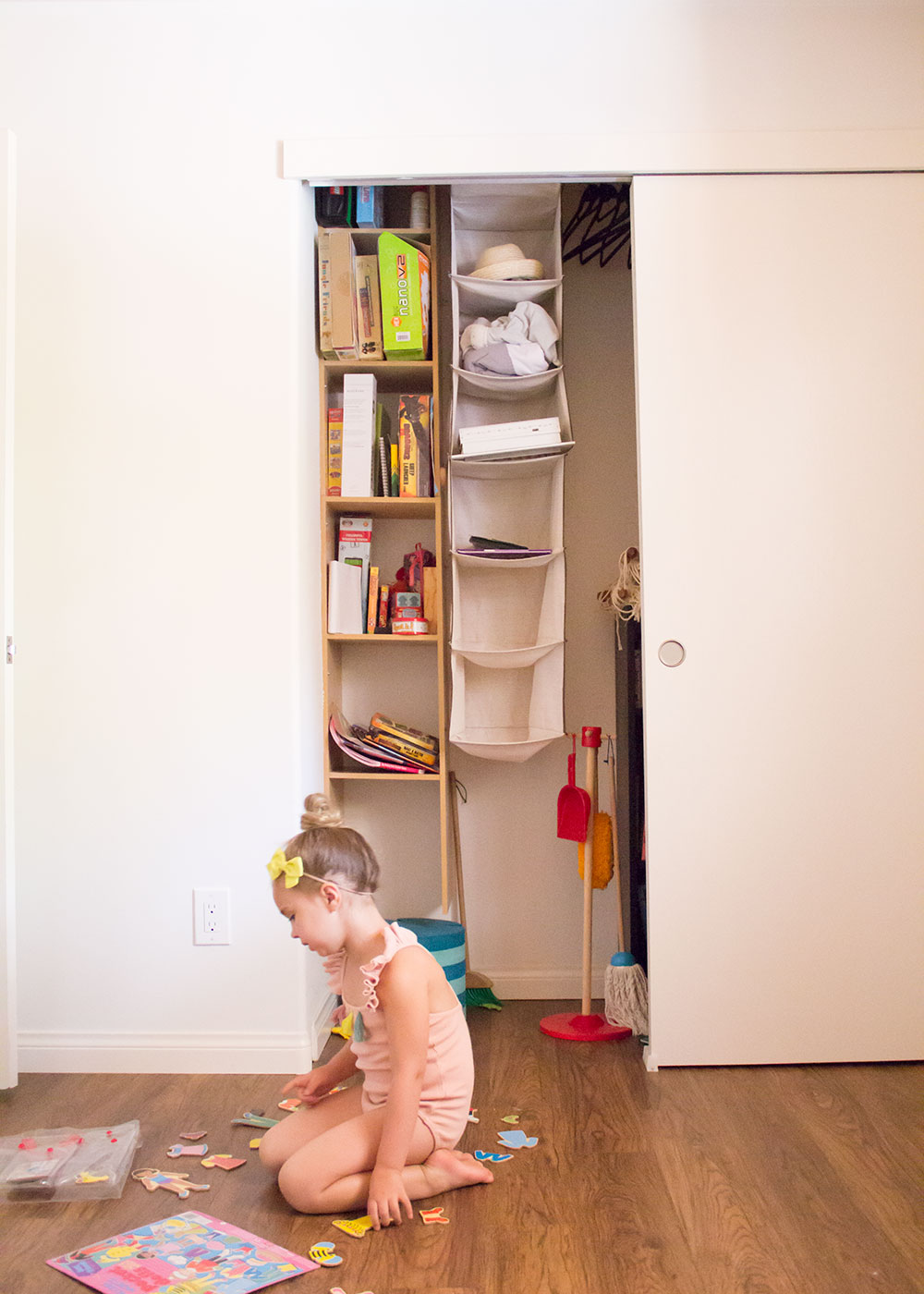 our current playroom closet. it needs help! | thelovedesignedlife.com #californiaclosets #organization