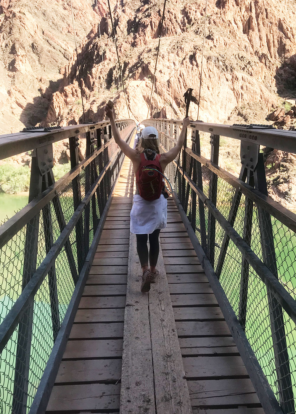 crossing the bridge to phantom ranch | thelovedesignedlife.com #grandcanyon #rimtorim