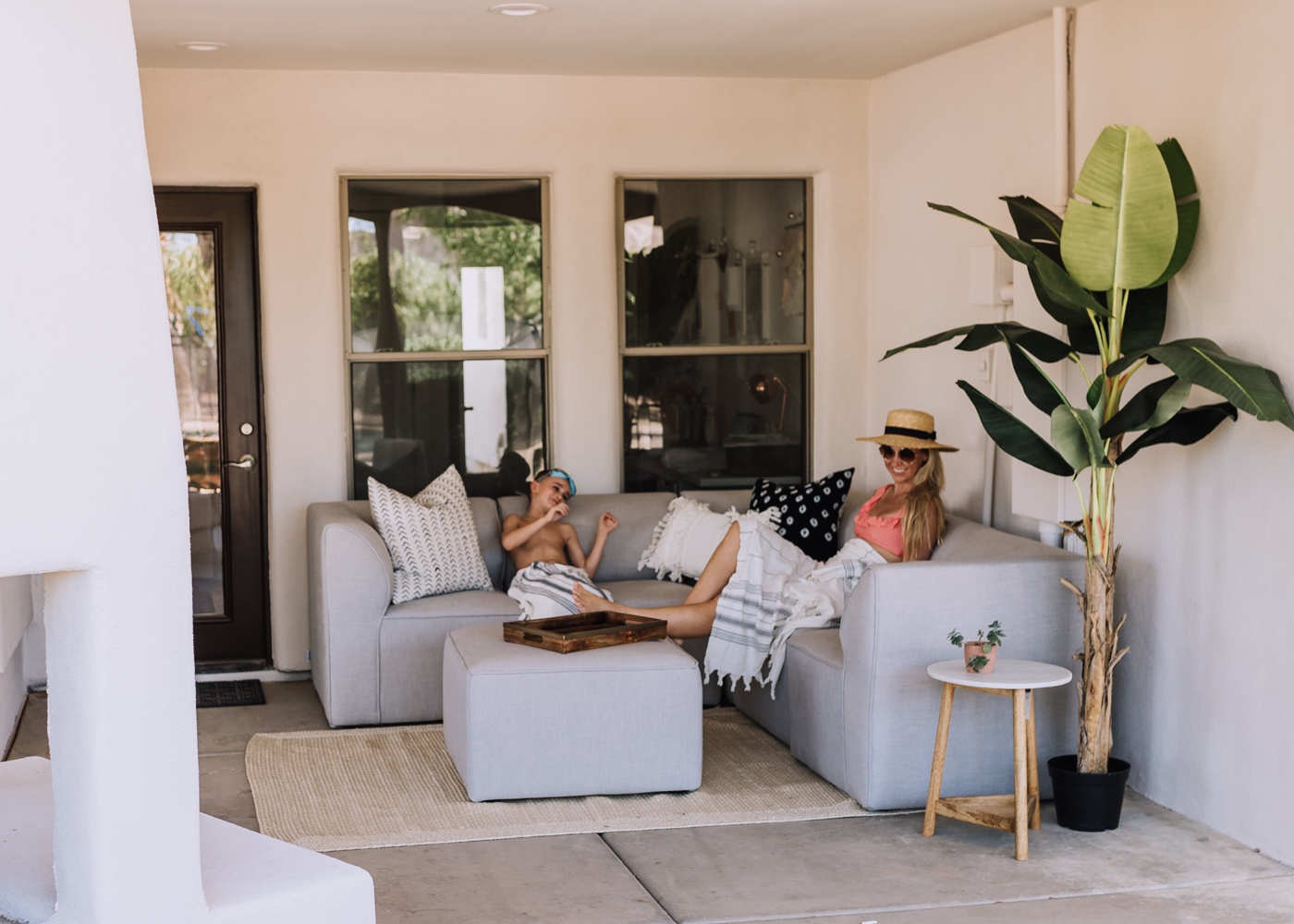 backyard hangs with my little man | thelovedesignedlife.com #outdoorfurniture #backyard #summerfun