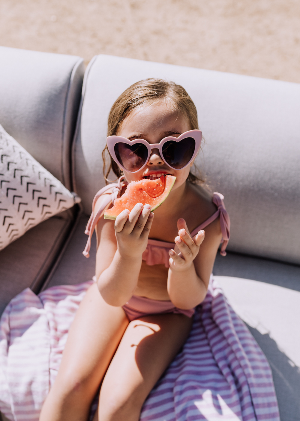 watermelon and heart sunnies in the summer! | thelovedesignedlife.com #watermelon #swimming