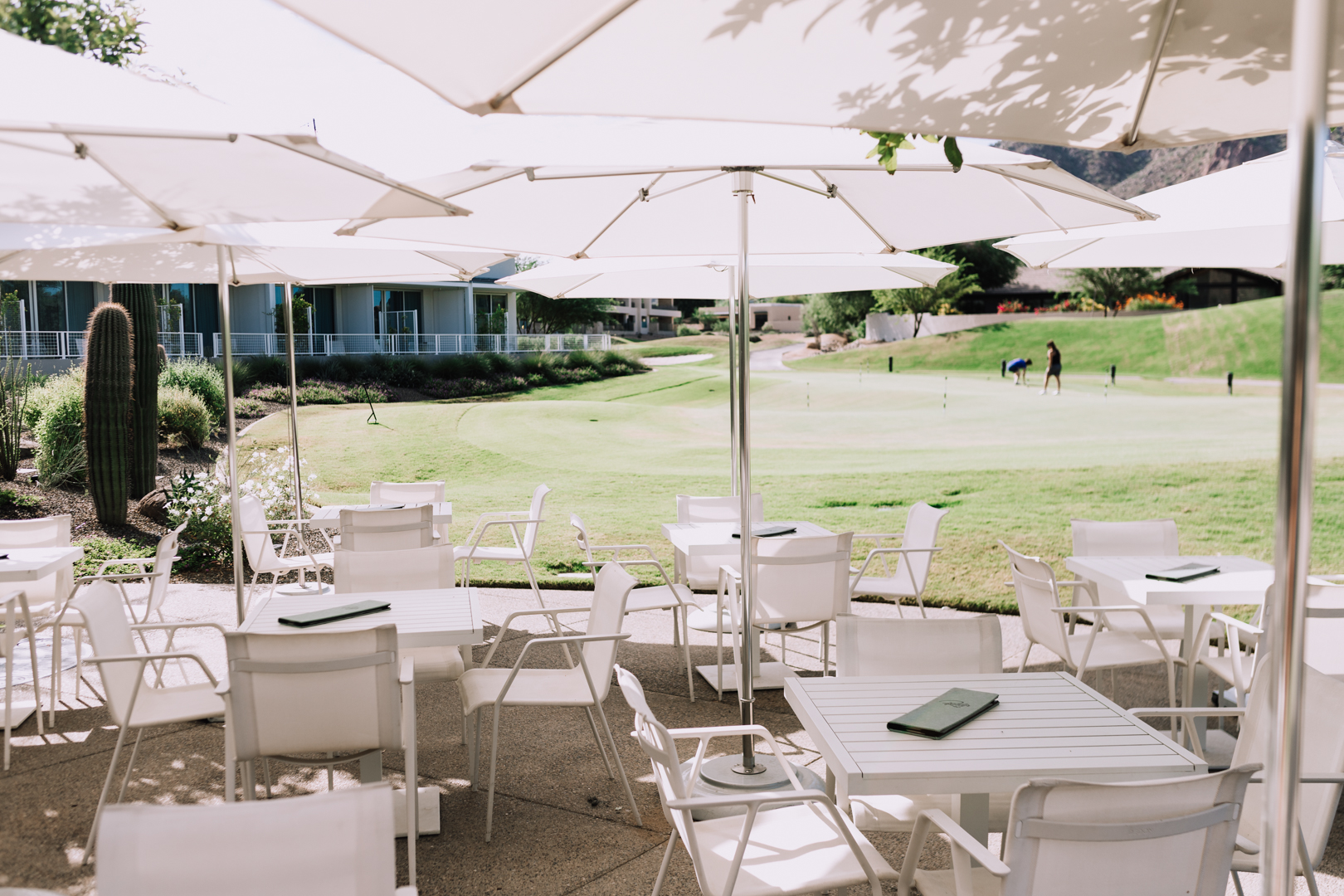 the patio of Rusty's Grill at Mountain Shadows | thelovedesignedlife.com #staycation #desertoasis #travel