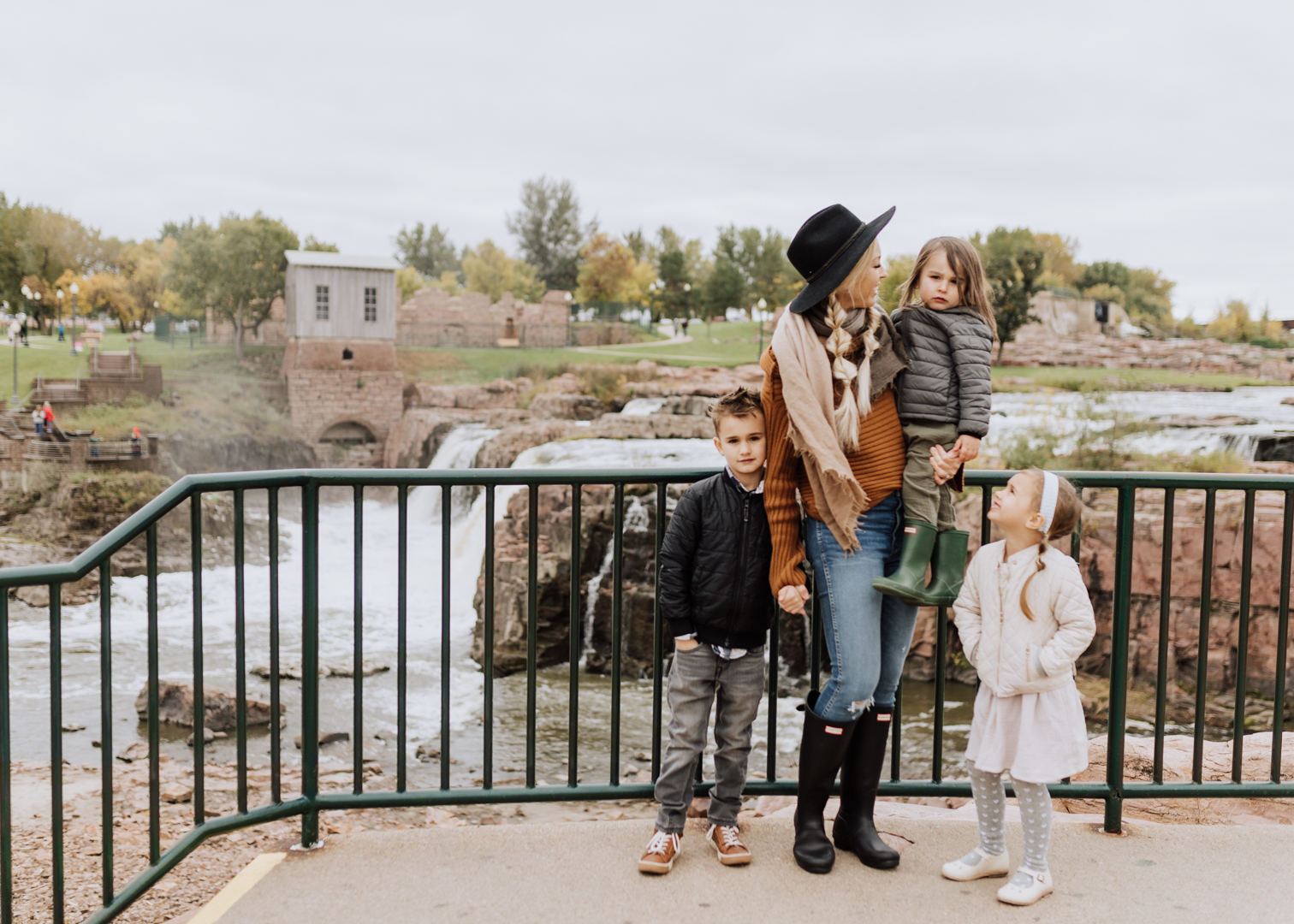 our family at falls park in south dakota | thelovedesignedlife.com #seasonsofsodak #sweaterweather #familytravel