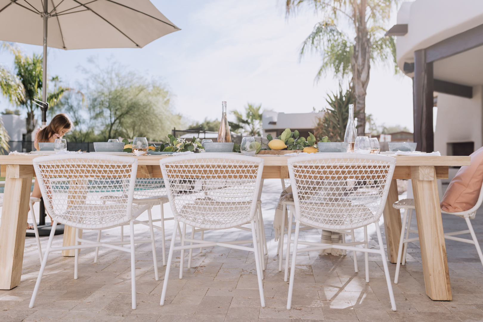 these Sala Chairs pair perfectly with the Teaka Dining table | thelovedesignedlife.com #ourArticle #outdoordining #backyard