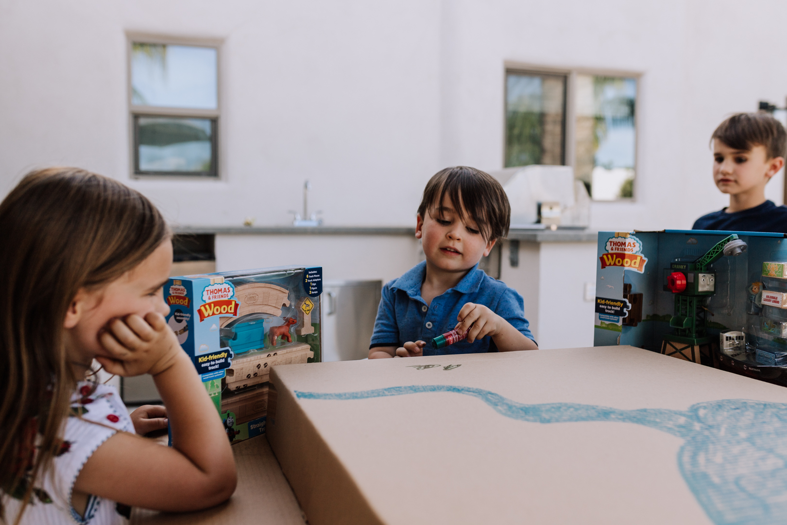 creating our own train table! | thelovedesignedlife.com #diy #cardboard #traintable