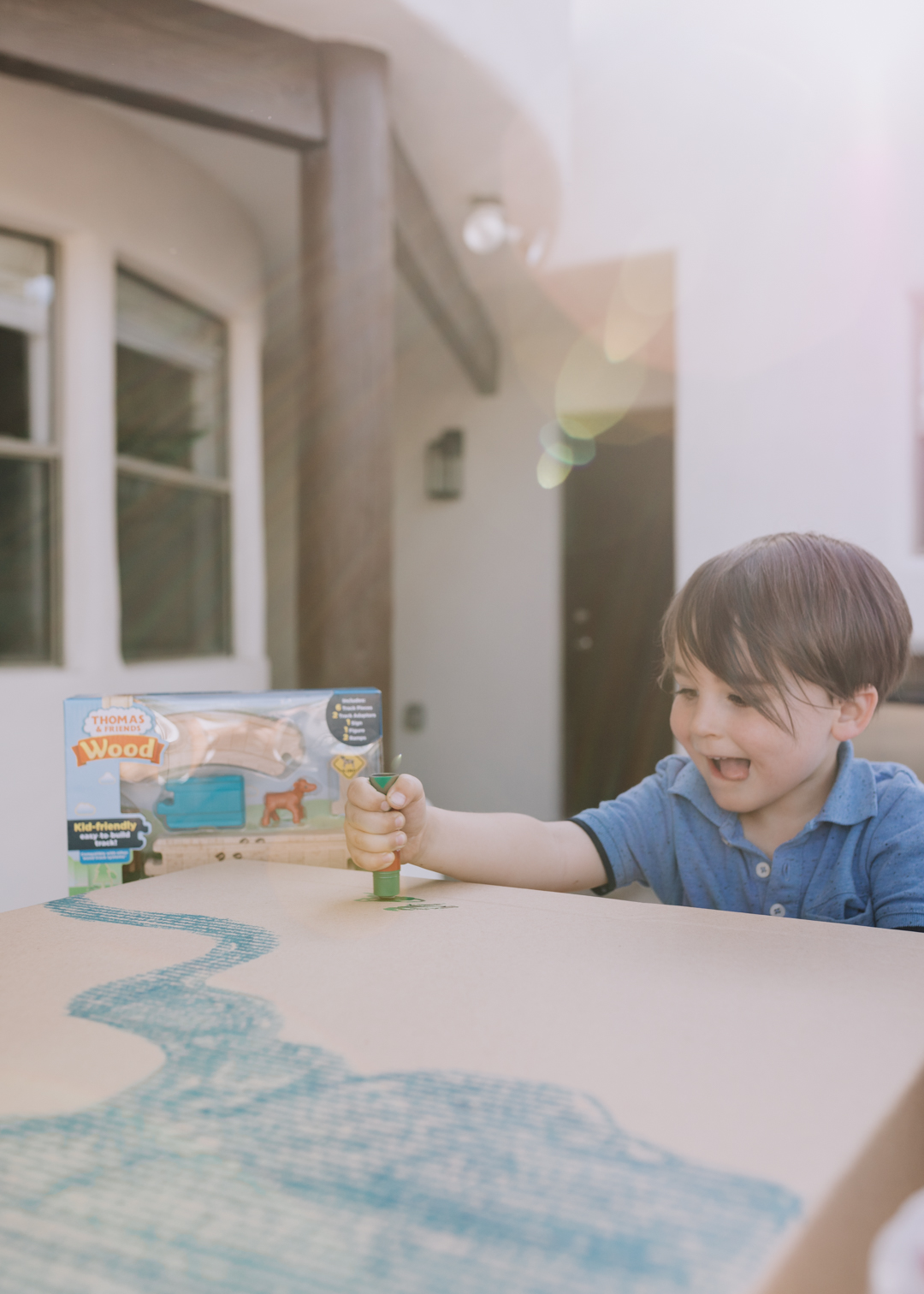 creating our own train table! | thelovedesignedlife.com #diy #cardboard #traintable