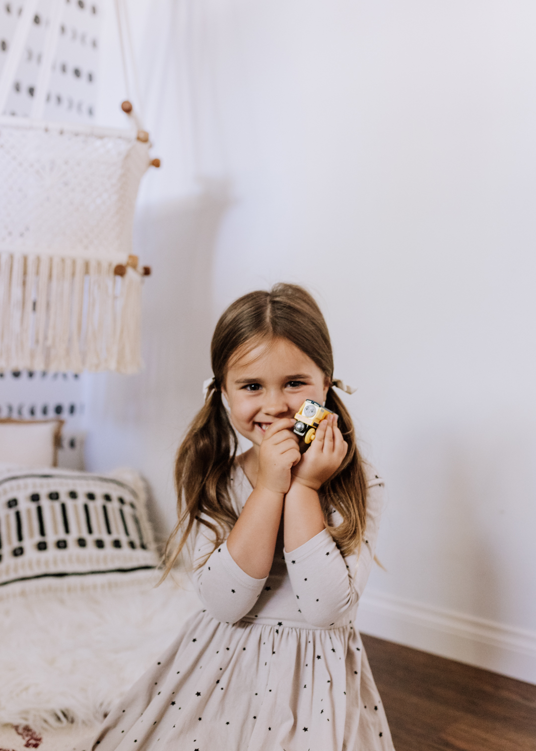 she is loving the new Rebecca train in this Thomas & Friends™ Track & Engines set | thelovedesignedlife.com #thomasthetrain #woodentoys