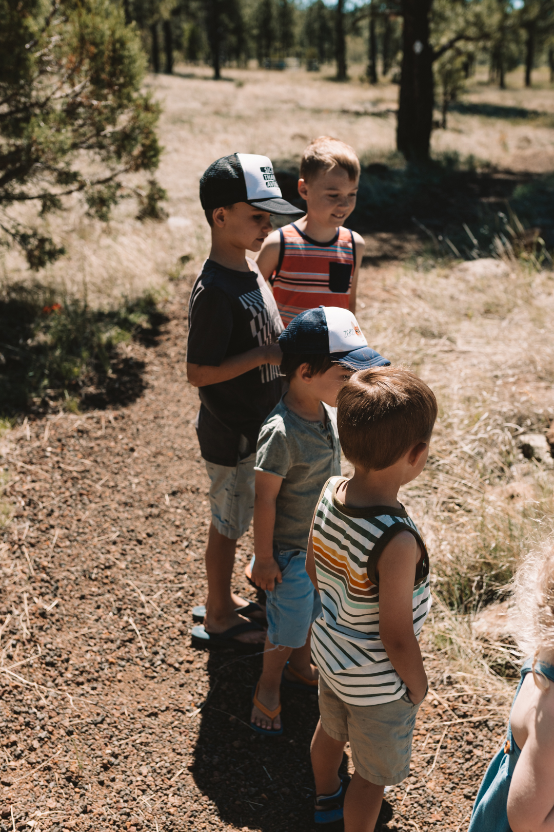 boys outside on a nature walk