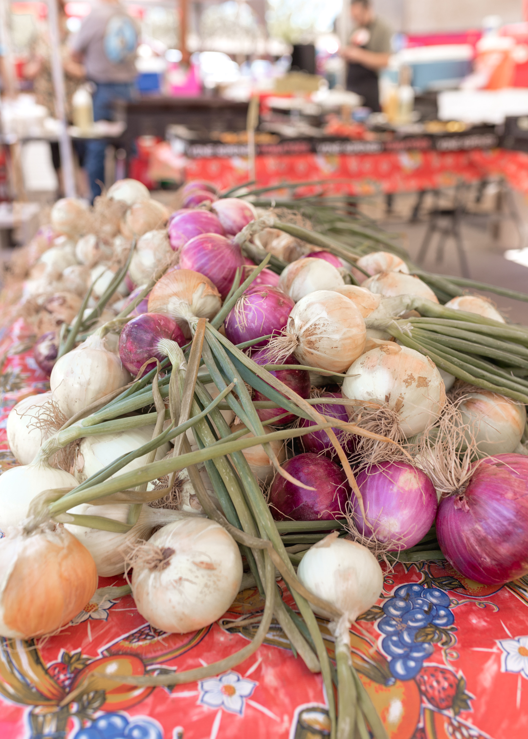 onions at the farmer's market