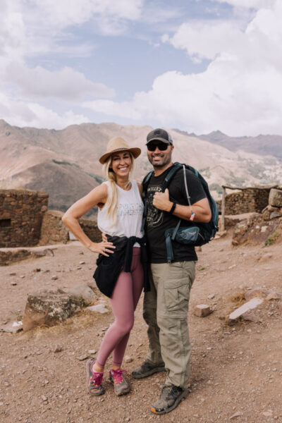 husband and wife exploring the magical sacred valley of peru.